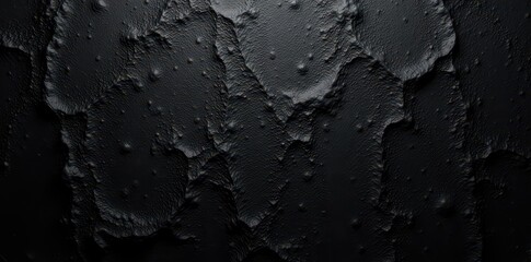 Fototapeta premium Black metal texture, rough surface, deep shadows, industrial, reflective, scratched