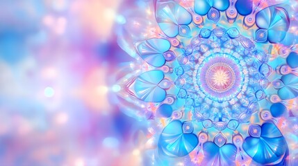 pastel blue mandala, abstract art background - pastel colors