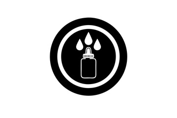 creative medical eye drops icon concept