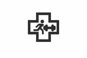 creative medical exercise icon concept