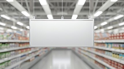 Blank advertising banner for shop or supermarket marketing mockups and display ideas