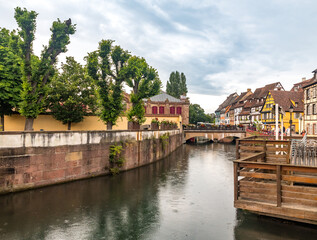 Quiet and beautiful viillage Colmar, a famous landmark in Alsacia France