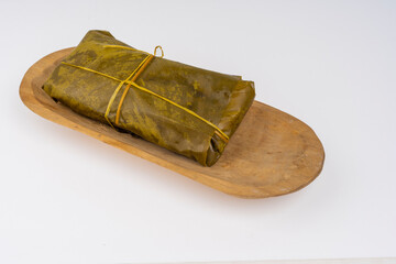 Colombian tamale recipe with steamed banana leaves