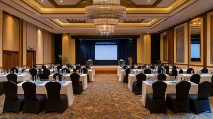 Grand Ballroom Conference Setup: Luxurious Meeting Room