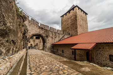 Fototapeta premium Tower of Golubac medieval fortress, Serbia