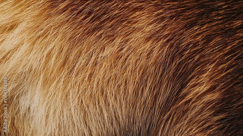 Wall mural close-up of soft beige fur strands creating a warm and inviting texture