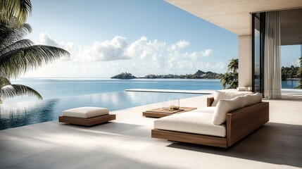 Luxury Outdoor Living Space with Ocean View