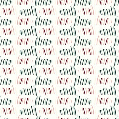 Simple modern vector scandi shape seamless pattern. Pastel floral motif on white isolated background, suitable for gender neutral kids fabric design allover swatch tile. 