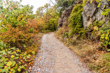 Hiking trail in Derdap National Park, Serbia