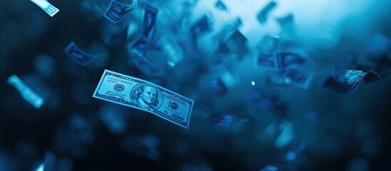 Falling money, bills, cash, finance concept.