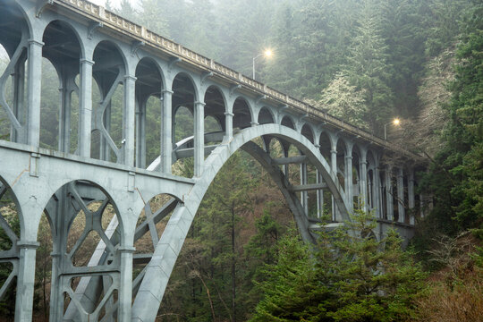 Cape Creek Bridge, Oregon Coast, Taken in Winter