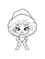 Obraz premium Depicting a cheerful cartoon girl in a winter outfit, this image radiates warmth and joy, perfect for seasonal themes and holiday-related contexts.