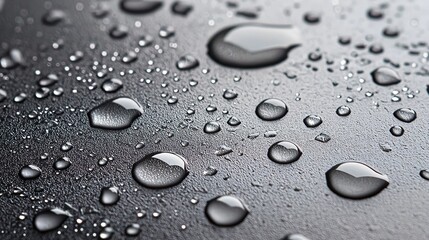 Reflective water droplet pattern creating vivid circular shapes on smooth surface