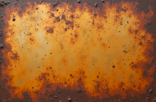 rusted metal material, metal texture with rust stains spreading across a worn dirty steel surface
