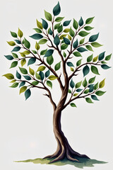 Obraz premium A Handdrawn Watercolor Tree