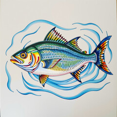 Fototapeta premium Hand-Drawn Fish - Great for seafood restaurant marketing