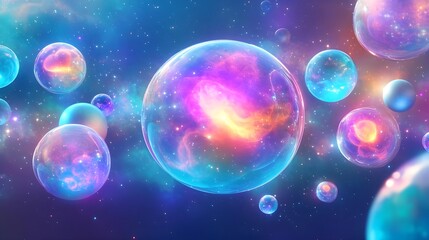 Fototapeta premium cosmic bubbles: nebulae in space - abstract backgrounds