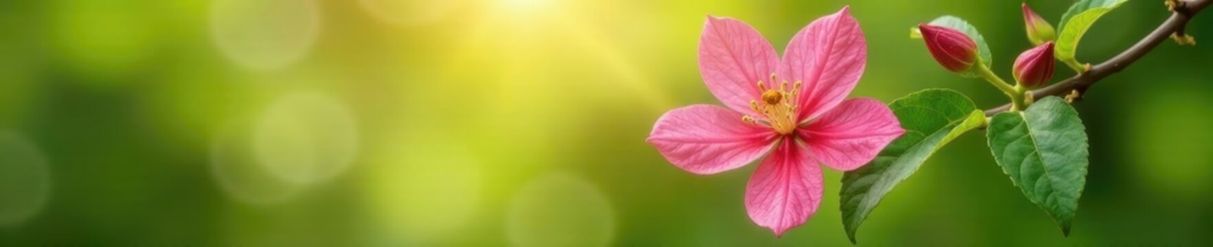 Ein bl?hendes Buchenblatt mit herzf?rmigem Bl?tenstiel und hellgr?nem Laub , forest, botanical, spring