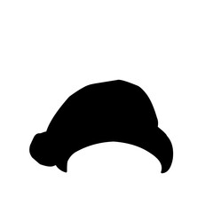  Hand drawn Black santa hat silhouette. New Year%27s black hat