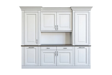 Elegant highback kitchen cabinet isolated