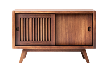 Japanese-style sliding cabinet isolated furniture white