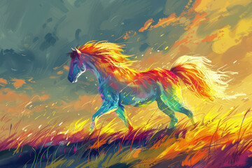 Obraz premium Rainbow Fantasy Horse