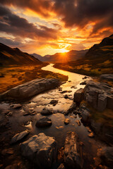Fototapeta premium Incredible Landscape Shot at Sunset: Serenity, Freedom, and Textures by FH Photography.