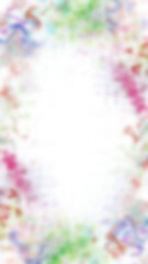 An abstract transparent psychedelic wavy vignette design element overlay.