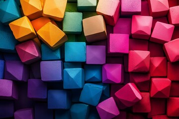 Colorful wallpaper image depicting diferent colorful shapes