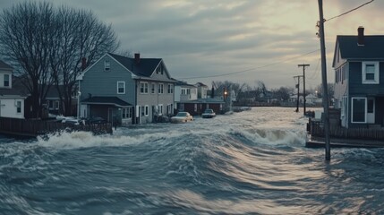 Coastal Homes Affected by Rising Sea Levels and Waves