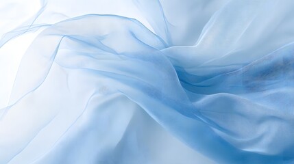 Obraz premium Blue Sheer Fabric Draped in Soft Waves