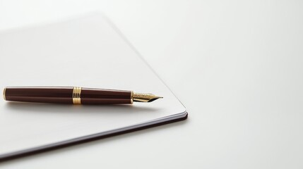 minimalist landscape image of an open prescription pad with a pen lying across it, all on a clean white surface.