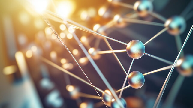 Atomic splitting diagram showing the process of nuclear fission, where a heavy nucleus splits into smaller nuclei, releasing energy and neutrons.  - Powered by Adobe