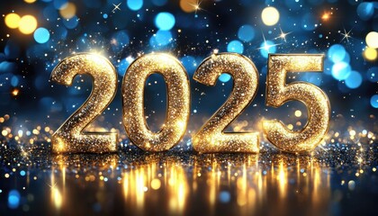 Glittering Gold Two Thousand Twenty Five New Year