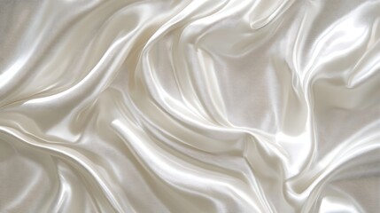 Naklejka premium Draped Creamy White Satin Fabric Texture
