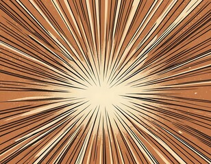 Abstract Radial Lines Burst Design in Brown and Beige Tones