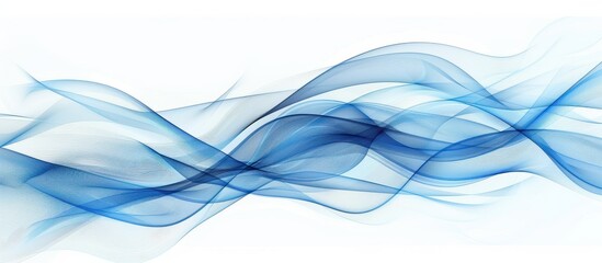 Fototapeta premium Abstract Blue Waves Flowing Design