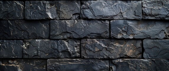Fototapeta premium Dark Stone Brick Wall Texture Background