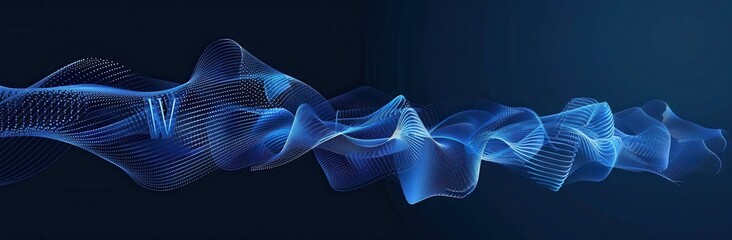 Abstract Blue Wave Digital Particle Flow Design