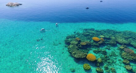 Aerial View of Stunning Coral Reefs  .