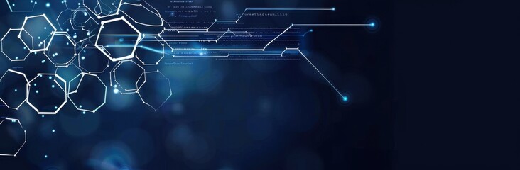 Abstract Network Hexagon Data Visualization