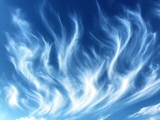Wispy Cirrus Clouds Drifting Across a Blue Sky