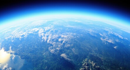 Fototapeta premium View of Earth in the Daytime from Satellite .