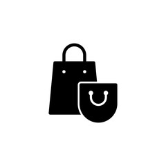 Shopping bag icon logo design. shopping sign and symbol