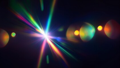 Bright light with a rainbow effect
