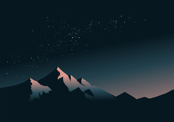 Calm night landscape with mountains © Johnster Designs