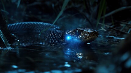 Serpentine Gaze in the Night