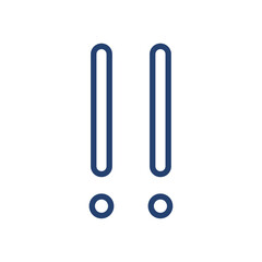 Double exclamation icon Outline icon sign