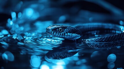 Serpentine Reflection in Blue