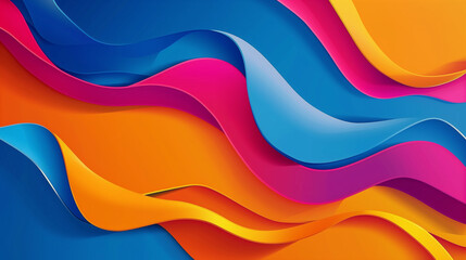 Fototapeta premium Colorful Abstract Wave Illustration with Vibrant Multicolored Layers Perfect for Modern Graphic Design Projects
